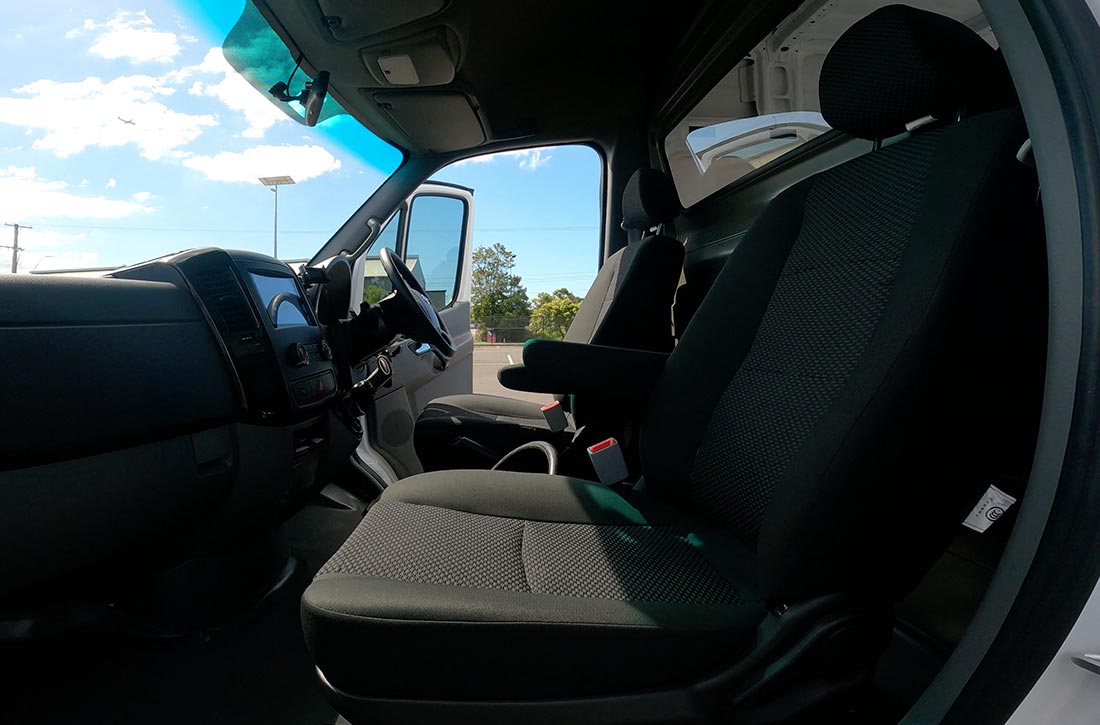 Standard Cloth 2 seat configuration with dual armrests