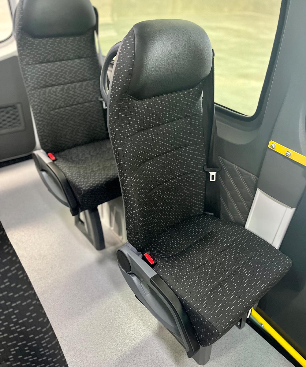 Standard Cloth 2 seat configuration with dual armrests